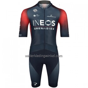 Set Fietsshirt + Korte Koersbroek 2023 INEOS Grenadiers Donkerblauw